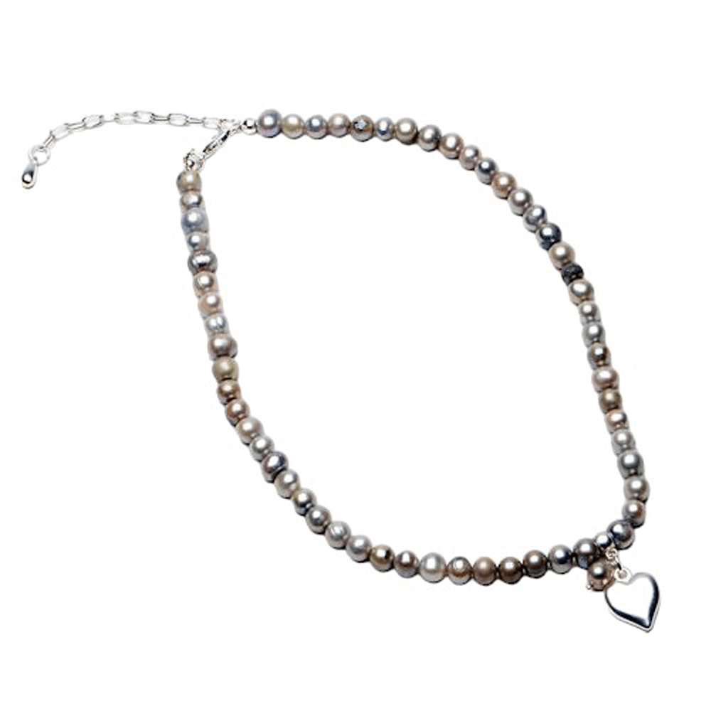 Freshwater Pearls With Heart Dropper Necklace Jarrolds Norwich